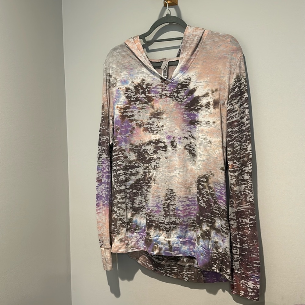 END OF YEAR SALE! | Purple Uniquely Dyed Long Sleeve Top with Hood